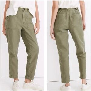 💚 EUC Madewell Griff High Waisted Tapered Cargo Pants Dried Clover Size 26